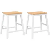 vidaXL Barstoelen 2 st massief hout wit