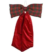 Décoris Kerststrik | | 48 x 80 cm (Rood, Geruit, Fluweel)