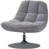 Woood Elvi Draaifauteuil - Chenille Structuur - Lichtgrijs - 81x73x84