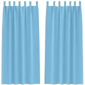 vidaXL - Blackout - Gordijnen - met - Ringen - 2 - st - Lichtblauw - 225 - x - 140 - cm