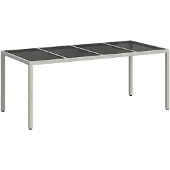 vidaXL Tuin Tafel Wit poly rattan