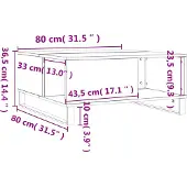 vidaXL Salontafel, betonkleur, 80x80x36,5 cm, houtvezel