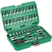 Stalco 48-delige doppenset 1/4" met 90-tands ratel in BMC-koffer