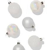 HEMA Kerstballen Glas Wit - 6 Stuks