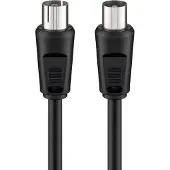 Microconnect Goobay Zwarte coaxkabel - rechte connectoren - 7,5 meter