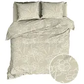 Romanette Dekbedovertrek Britt Oyster Katoen-240 x 200 / 220 cm | Lits-Jumeaux