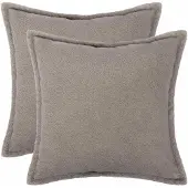 vidaXL Kussensloop 2 st HOUTEN Lichtgrijs 55 x 55 cm Bouclé