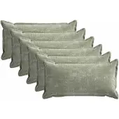 vidaXL Kussensloop 6 st HOUTEN Groen 40 x 80 cm Chenille Stof