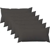 vidaXL Kussensloop 6 st HEERLEN Donkergrijs 40 x 80 cm Stof