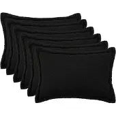 vidaXL Kussensloop 6 st HOUTEN Zwart 30 x 50 cm Bouclé