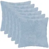 vidaXL Kussensloop 6 st HEERLEN Lichtblauw 40 x 40 cm Nep Konijnenbont