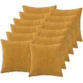 vidaXL Kussensloop 12 st HEERLEN Geel 40 x 40 cm Microfiber Fleece