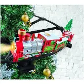 Christmas gifts Kersttrein 31-delig - Met Licht- en Geluidseffecten - Kerstdecoratie voor Onder de Kerstboom - Werkt op 2xAA Batterijen (excl.) - Rood/Groen - 44,6x26,2x10,6 cm