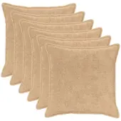 vidaXL Kussensloop 6 st HOUTEN Crèmekleurig 70 x 70 cm