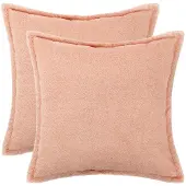 vidaXL Kussensloop 2 st HOUTEN Roze 60 x 60 cm Bouclé