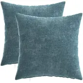 vidaXL Kussensloop 2 st HEERLEN Blauw 35 x 35 cm Chenille Stof