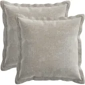 vidaXL Kussensloop 2 st HOUTEN Lichtgrijs 35 x 35 cm Chenille Stof