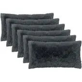 vidaXL Kussen 6 st HEERLEN Antraciet 40 x 70 cm PV Fleece