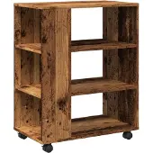 vidaXL Rolkast 60x35x75 cm bewerkt hout oud houtkleurig