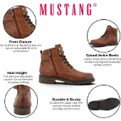 Mustang Veterboots donkerbruin