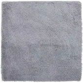 vidaXL Hoogpolig vloerkleed NAVARRA 160x160 cm polyester zilvergrijs