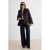 Trendyol TRENDYOLMİLLA Dames Bruin Effen Lang, Oversized Blazers