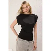 Trendyol TRENDYOLMİLLA Dames Zwart Effen Mouwloos Getailleerd Blouses