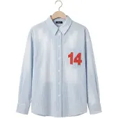 Alix The Label Dames Blouses Ladies Woven Faded Stripe Blouse - Lichtblauw - Maat S