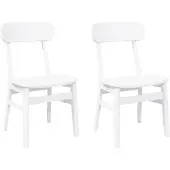 vidaXL Eetkamerstoelen 2 st massief hout rubber wit