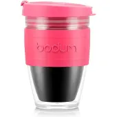 Bodum | Reisbeker met deksel / Joycup | Dubbelwandig Kunststof | 0.25L | Roze / transparant