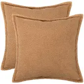 vidaXL Kussensloop 2 st HOUTEN Beige 40 x 40 cm Bouclé