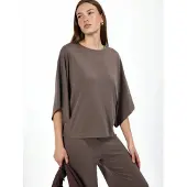 Busem Losse Pasvorm Geribbelde Crewneck Blouse