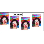 Partyxplosion 4x Clowns pruik zwart - Circus themafeest party fun