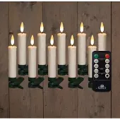 Annas collection Kaarsen LED op knijper met bewegende vlam wit 10 stuks Anna's Collection