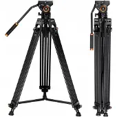 Kf Professionele Videostatief met Oliekop - 184cm - 8kg Draagvermogen