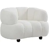 Vente-unique Fauteuil in gebroken wit boucléstof COLIANI