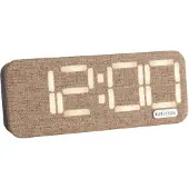 Karlsson Roanne LED Wekker | 17.6x6.6x3cm | Mocha bruin
