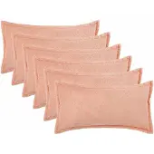 vidaXL Kussensloop 6 st HOUTEN Roze 40 x 80 cm Bouclé