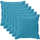 vidaXL Kussensloop 6 st HOUTEN Lichtblauw 65 x 65 cm Polyester