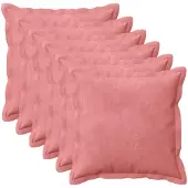 vidaXL Kussen met kussen HOUTEN 6 st Roze fluweel