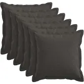 vidaXL Kussen met kussen HOUTEN 6 st Donkergrijs Faux Linnen