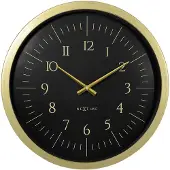 Nextime Wandklok 40 cm-Goud/Zwart-Plastic-'Galaxy'