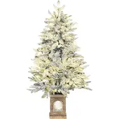 HOMCOM Kerstboom Kunststof, Staal 70L x 70B x 120H cm Groen+Wit