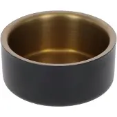 Famanu – Roestvrijstalen voerbak voor honden en katten, 450 ml, zwart/goud, 5,7 cm hoog, Ø13 cm, duurzaam en stijlvol ontwerp voor dagelijks gebruik