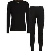 Icebreaker - Thermokleding - M Merino 175 Everyday LS Crewe and Leggings Set Black voor Unisex van Wol - Maat M - Zwart