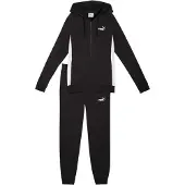 Puma Fleece-trainingspak met doorlopende rits voor dames (Poema Zwart)
