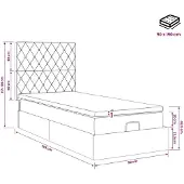 vidaXL Ottoman bed met matras Lichtgrijs 90 x 190 cm Fluweel