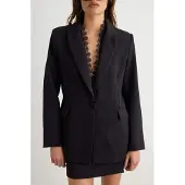 Trendyol TRENDYOLMİLLA Dames Zwart Effen Lang, Regular fit Blazers