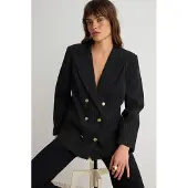 Trendyol TRENDYOLMİLLA Dames Zwart Gestreept Lang, Oversized Blazers