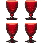 Villeroy & Boch set van 4 Boston-wijnglazen, kleur rood, rode kristallen glazen, artikelnummer 1173090020